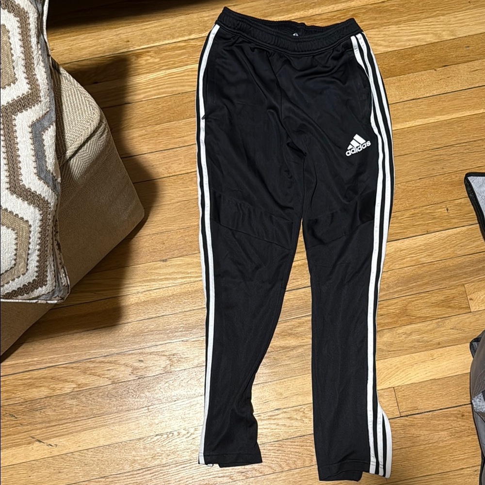 Adidas Black and White Track pants- size small